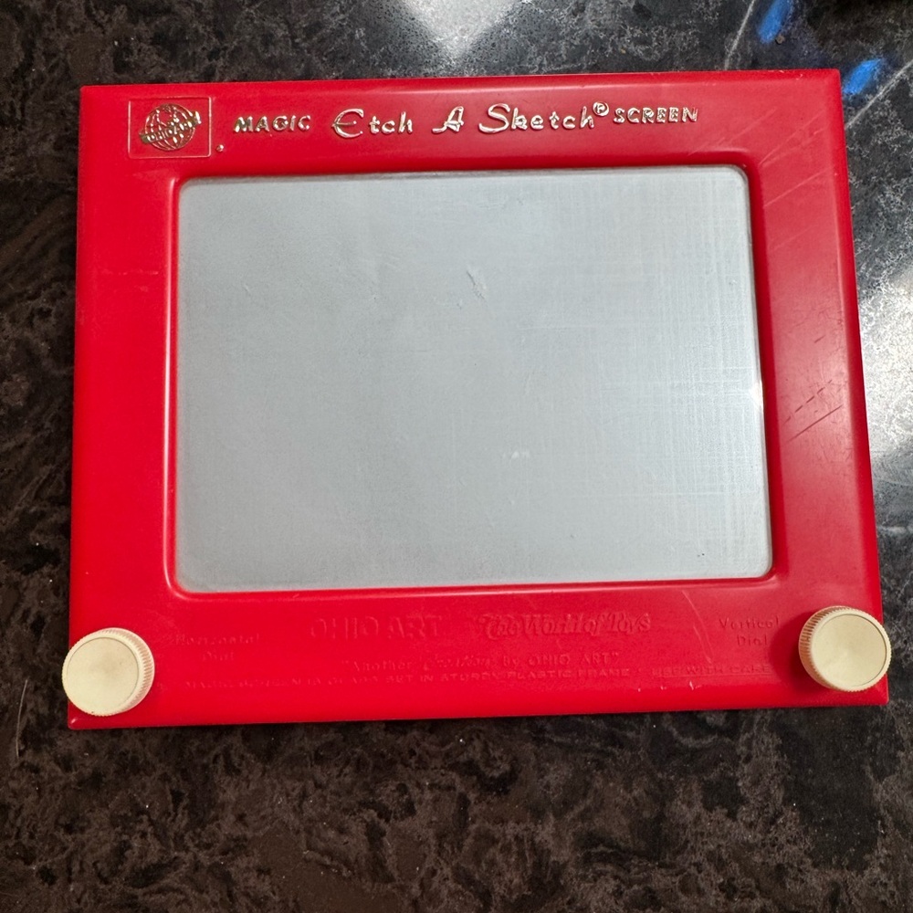 Spin Master Magic Etch-A-Sketch Glass Screen Drawing Toy Red Frame - Picture 2 of 4